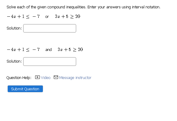 Solved Solve Each Of The Given Compound Inequalities. Enter | Chegg.com