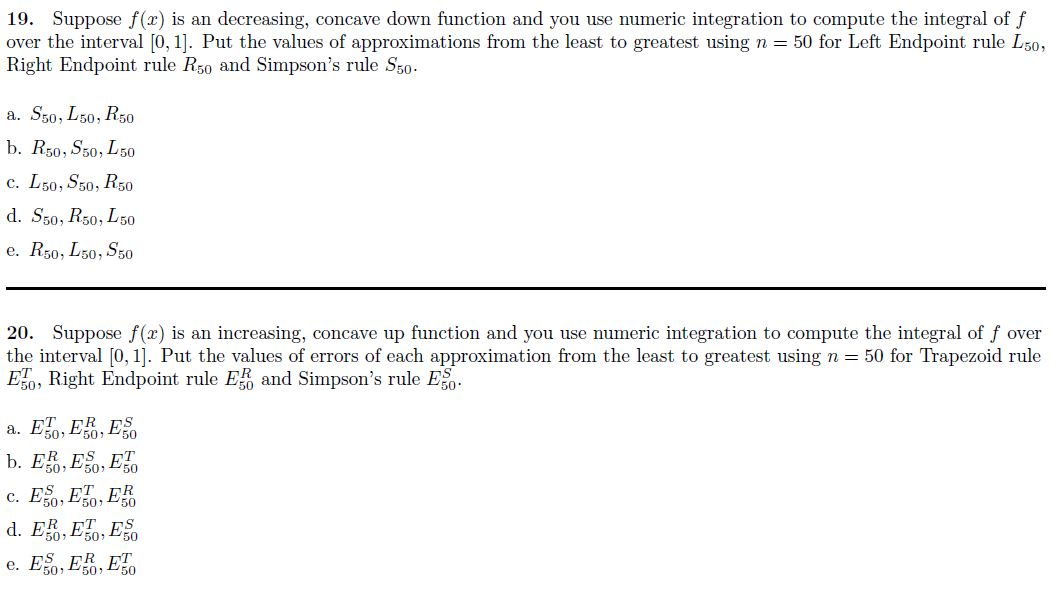 Solved 19 Suppose F X Is An Decreasing Concave Down Fu Chegg Com