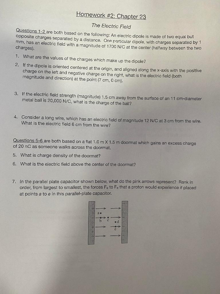 Solved The Electric Field Questions 12 are both based on