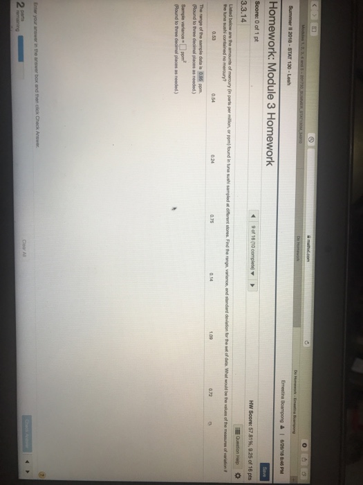 Solved Homework: Module 3 Homework 3.3.14 0.24 Round to | Chegg.com