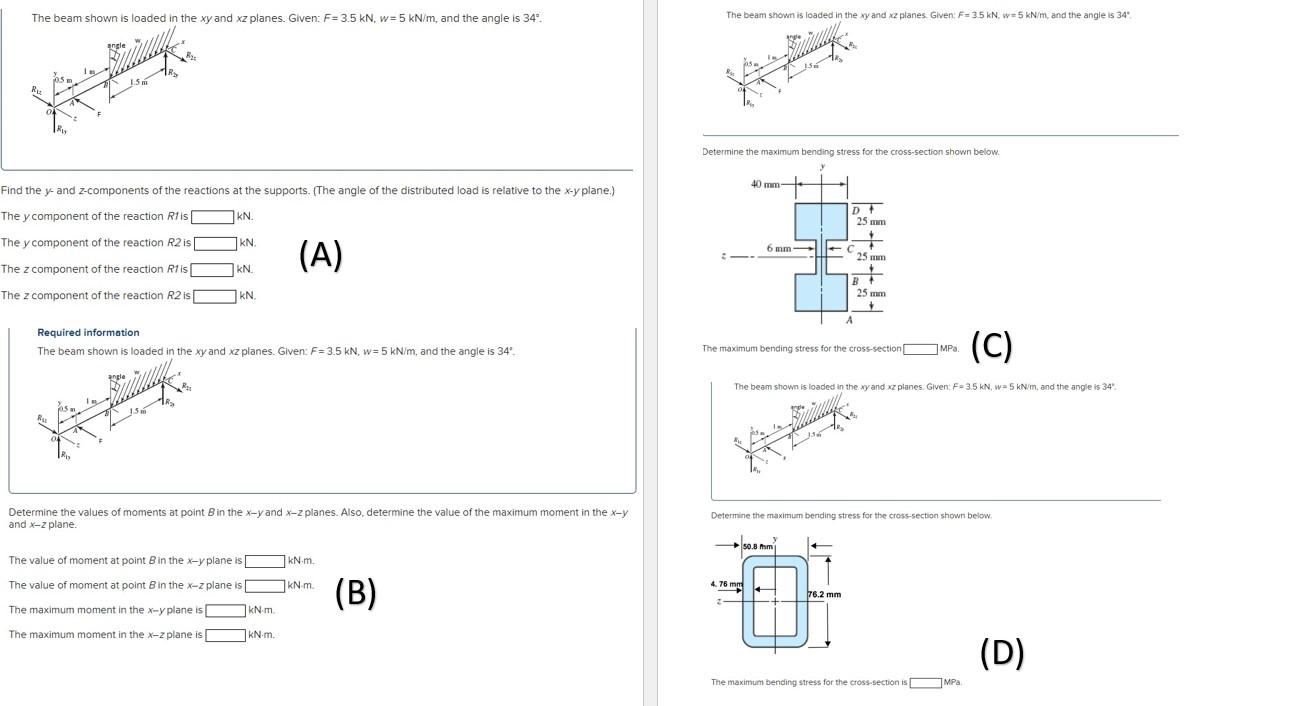 Solved ALL 4 PARTS ARE CONSIDERING THE SAME BEAM. Please | Chegg.com