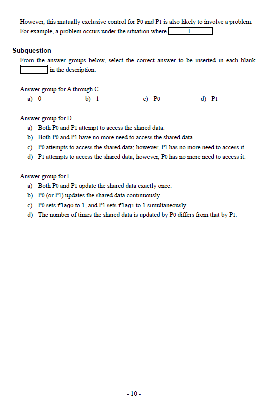 Solved Q2. Read the following description of shared resource | Chegg.com