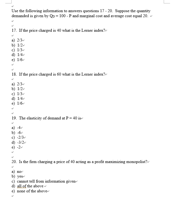 Solved Use The Following Information To Answers Questions Chegg Com