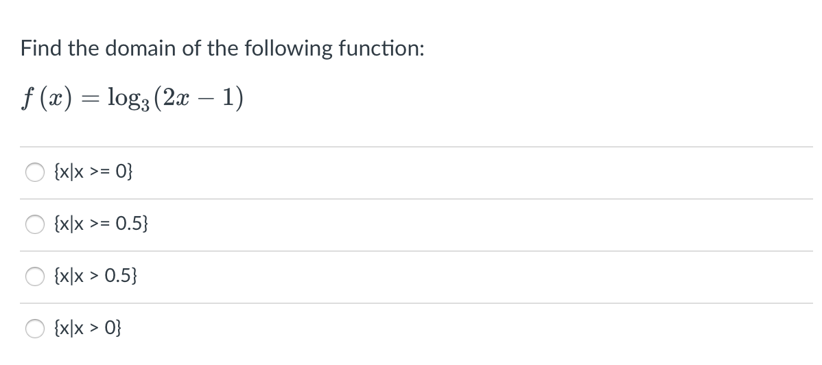 Solved Find The Domain Of The Following Function: | Chegg.com