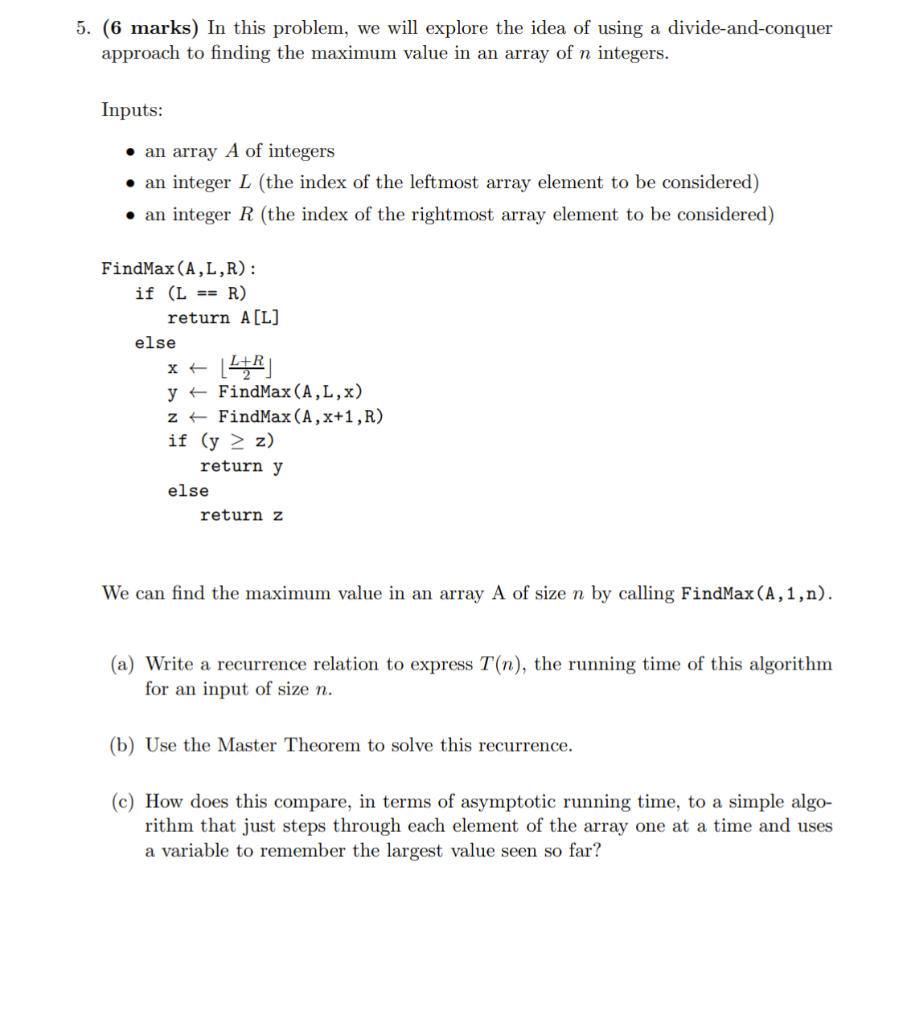 Solved 5. (6 marks) In this problem, we will explore the | Chegg.com
