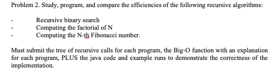 Solved Problem 2. Study, program, and compare the | Chegg.com