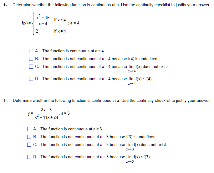 Solved a. Determine whether the following function is | Chegg.com