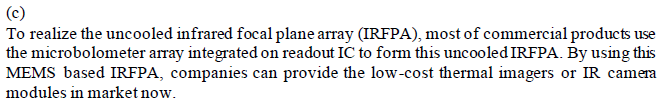 Solved c) To realize the uncooled infrared focal plane array | Chegg.com