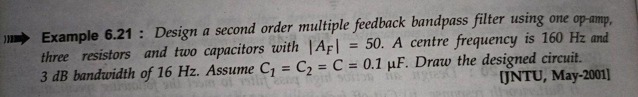 Solved Example 6.21 : Design a second order multiple | Chegg.com