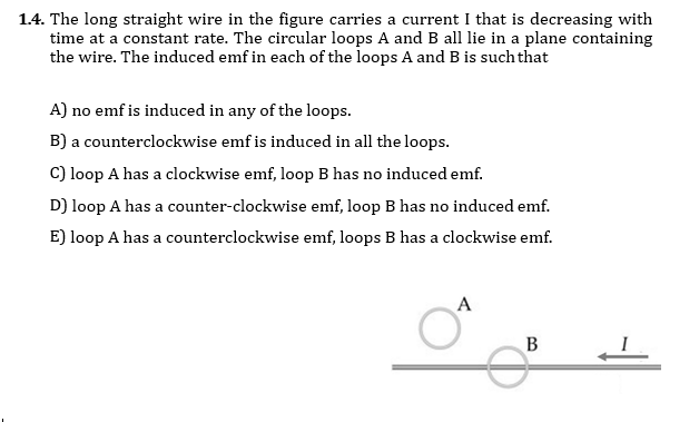Solved 1.4. The long straight wire in the figure carries a | Chegg.com