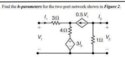 Solved Find the h-parameters for the two-port network shown | Chegg.com