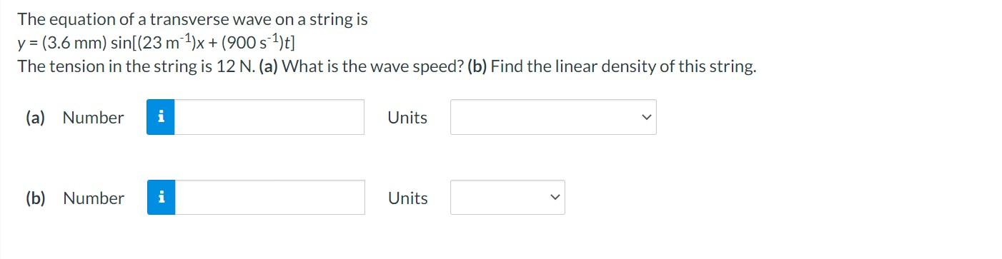 Solved The equation of a transverse wave on a string is | Chegg.com
