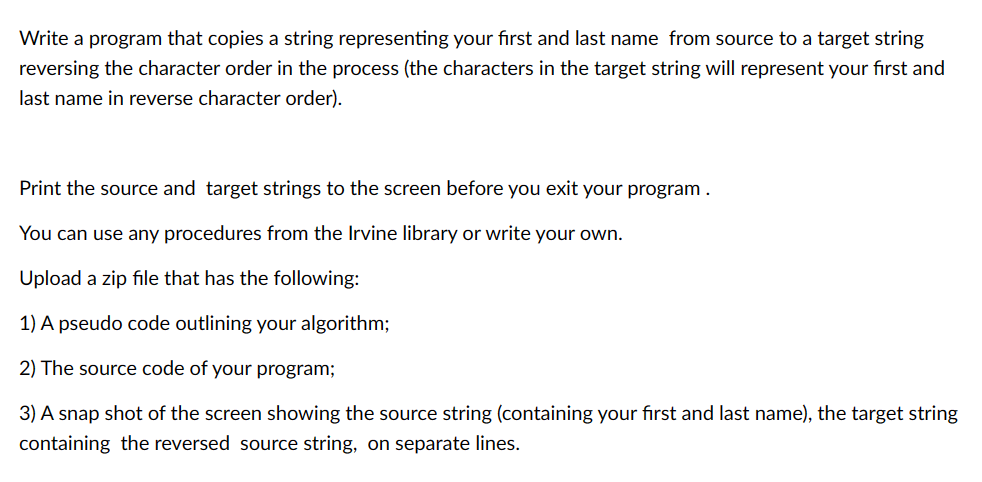 Solved Write a program that copies a string representing | Chegg.com