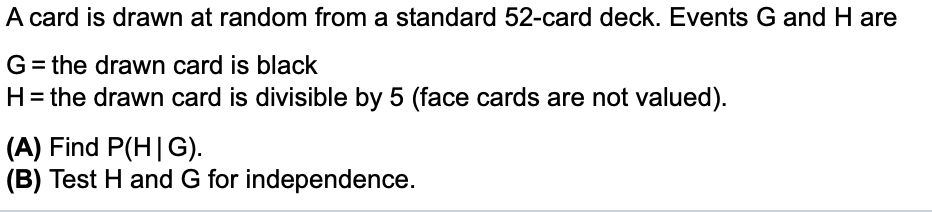 Solved A Card Is Drawn At Random From A Standard 52-card | Chegg.com