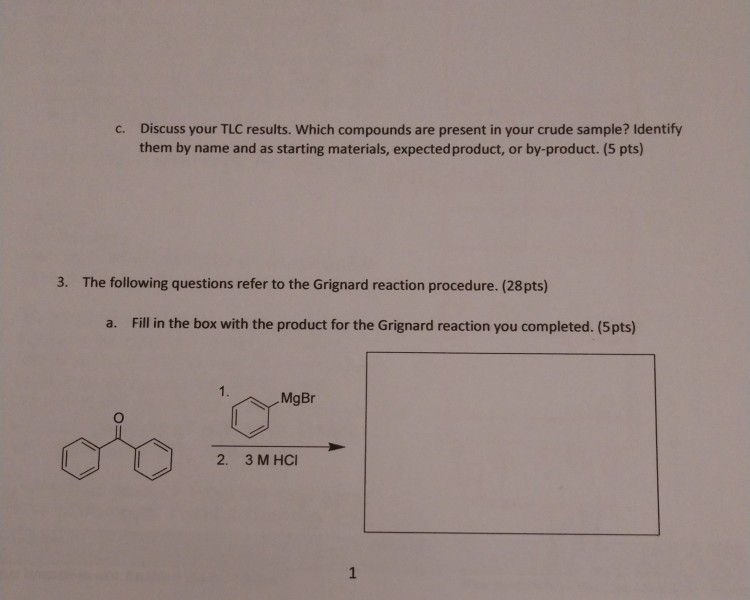 Solved I Need Help Answering Part E About The Tlc Plate A Chegg Com