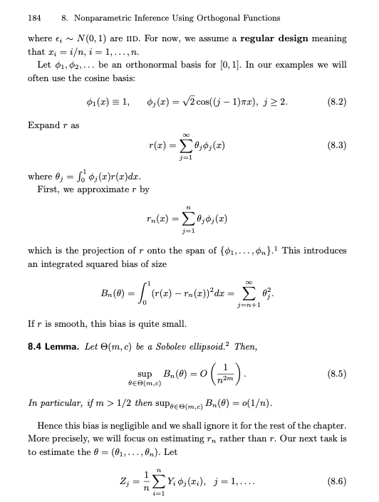 184 8. Nonparametric Inference Using Orthogonal | Chegg.com