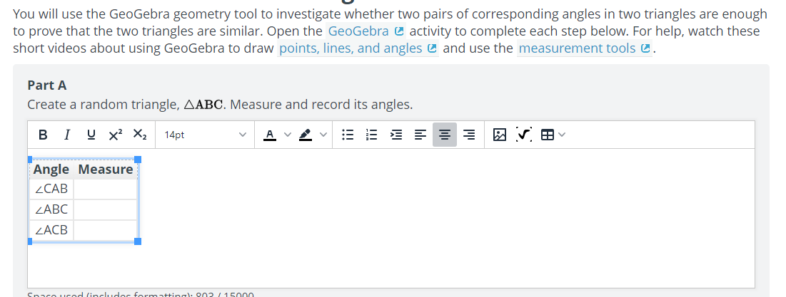 Angle properties of Triangles – GeoGebra