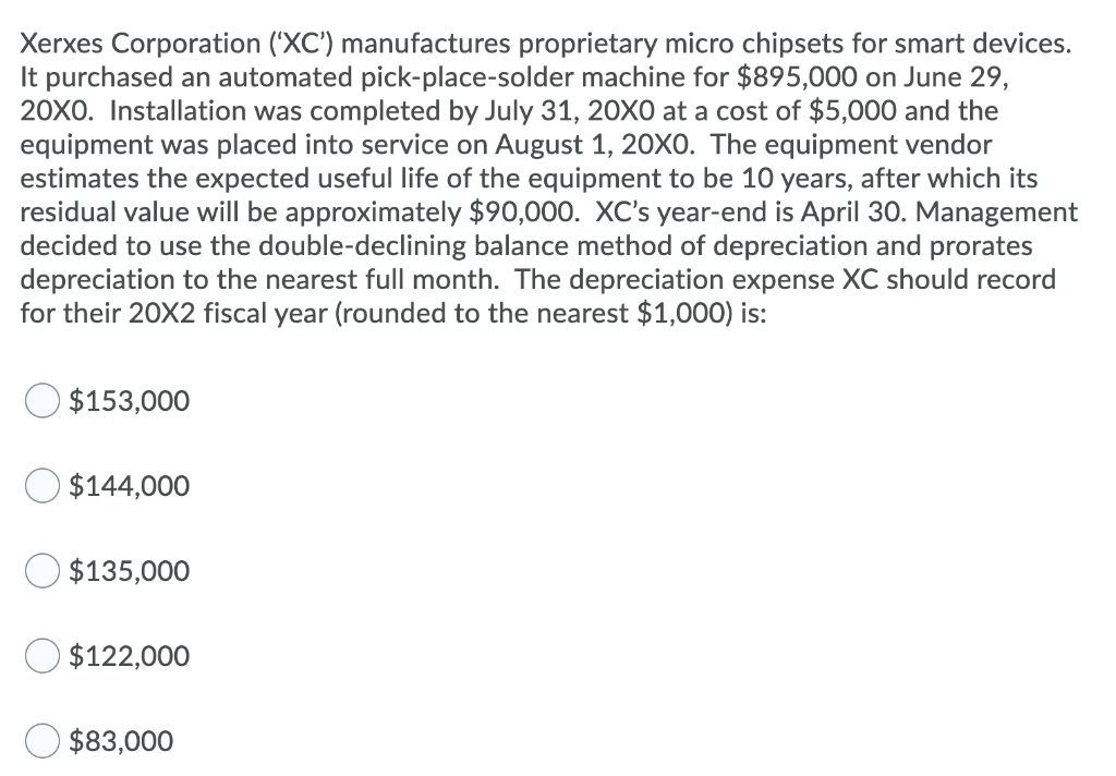 Solved Xerxes Corporation ('XC') manufactures proprietary