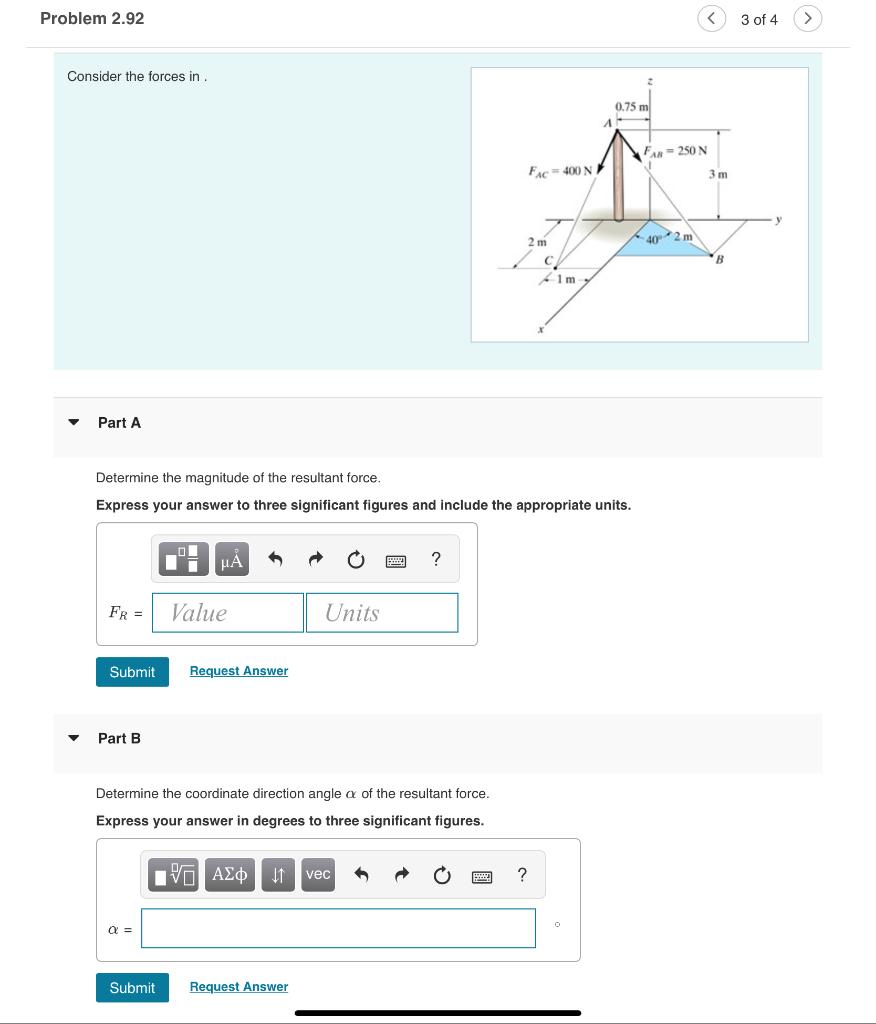 Solved Consider the forces in . Part A Determine the | Chegg.com