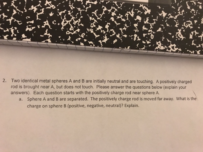 Solved Two identical metal spheres A and B are initially