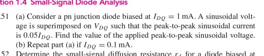 Solved tion 1.4 Small-Signal Diode Analysis 51 (a) Consider | Chegg.com