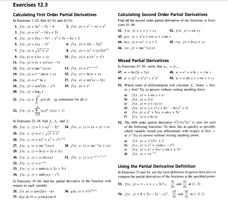 Solved Calculating Second Order Partial Derivatives Find all | Chegg.com