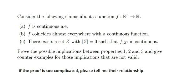 Solved Consider the following claims about a function | Chegg.com