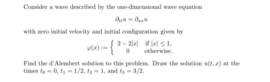 Solved Consider a wave described by the one-dimensional wave | Chegg.com
