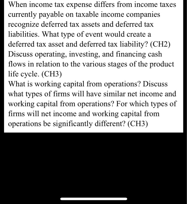 Solved When Income Tax Expense Differs From Income Taxes Chegg