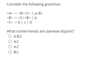 Solved Consider The Following Grammar: A -> | Chegg.com