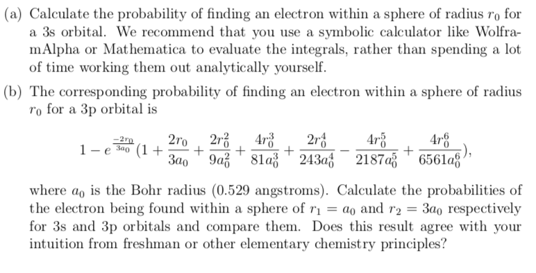 Solved (a) Calculate the probability of finding an electron | Chegg.com