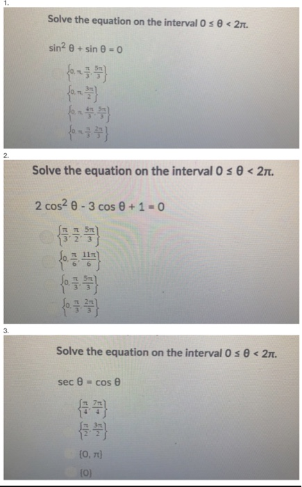 Solved Solve the equation on the interval 0 s θ