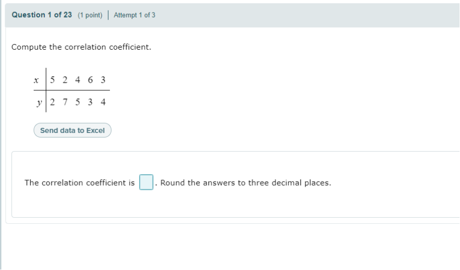 Solved Question 1 of 23 (1 point) | Attempt 1 of 3 Compute | Chegg.com