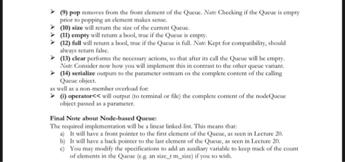 Solved I need create a Queue class, both an Array-based and | Chegg.com