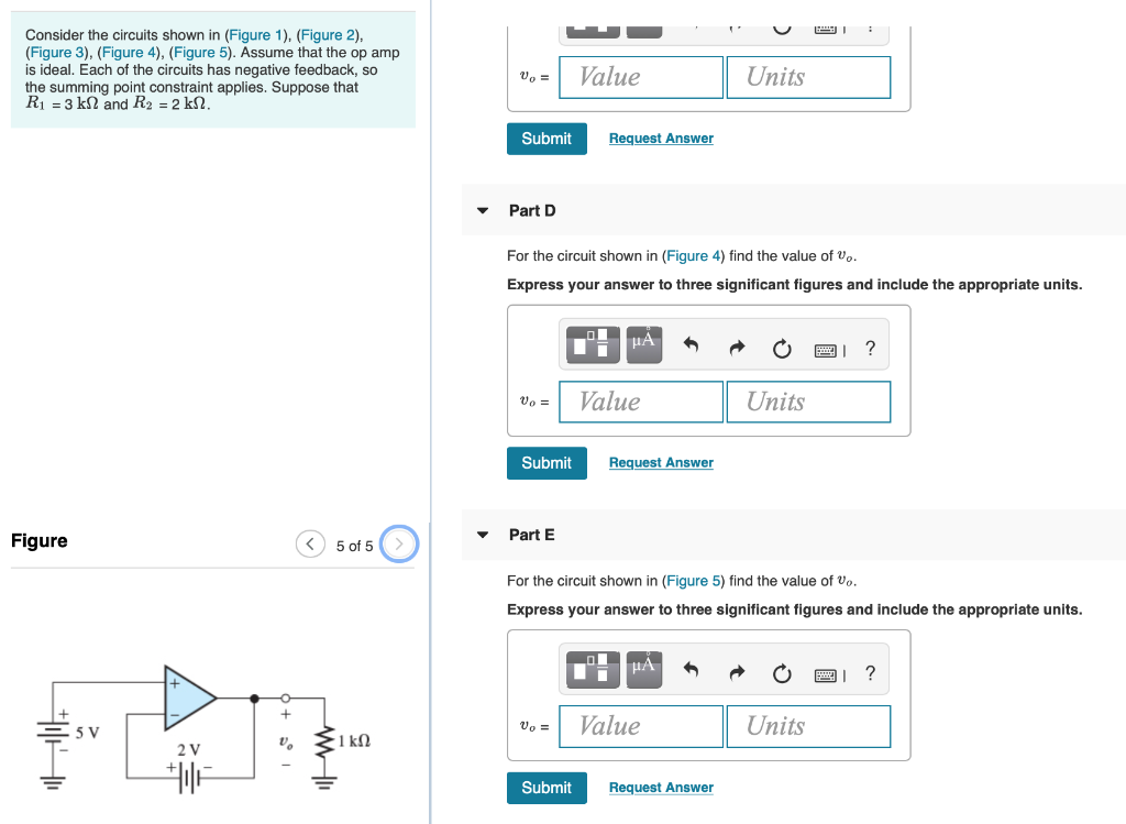 Solved Consider The Circuits Shown In (Figure 1). (Figure | Chegg.com