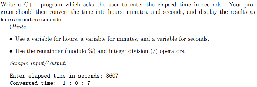 Solved Write a C++ program which asks the user to enter the | Chegg.com