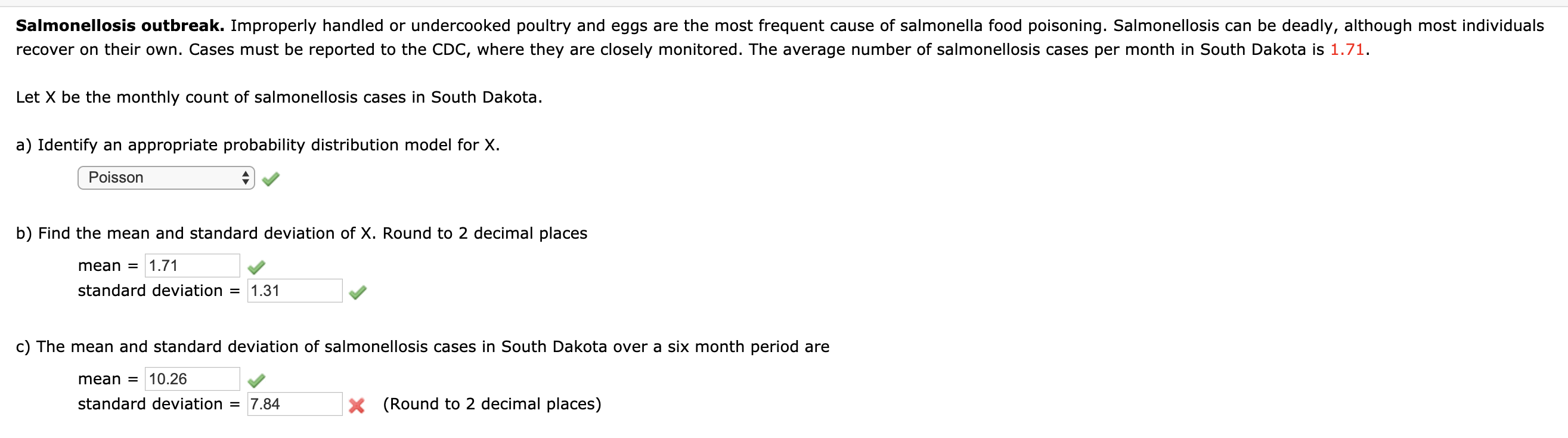 Solved Salmonellosis outbreak. Improperly handled or