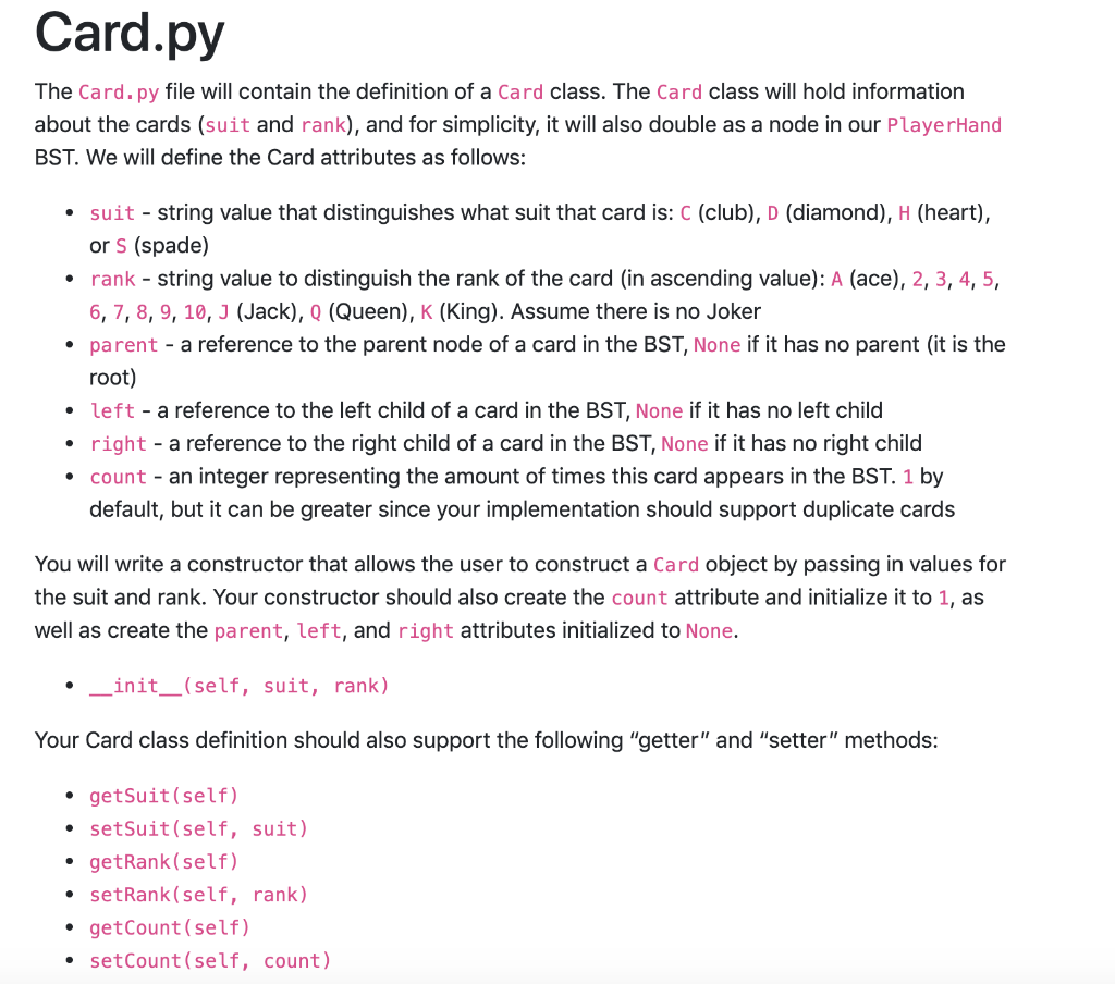 Solved The goal of this is to organize the cards in a Binary | Chegg.com