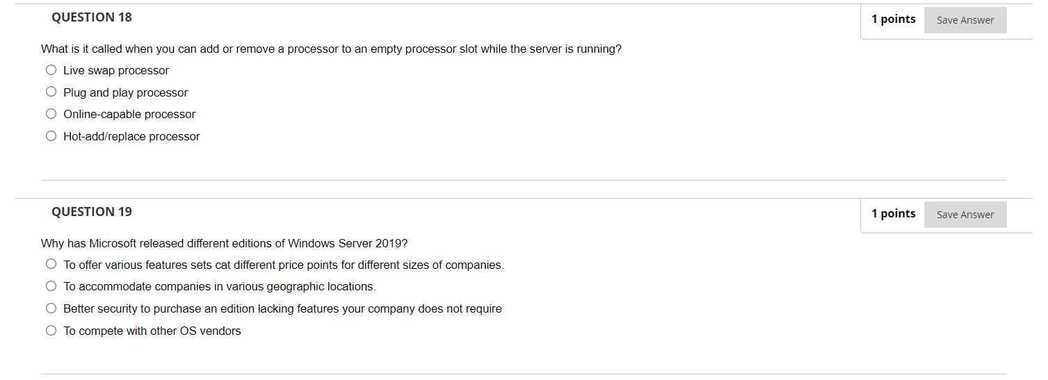 Solved QUESTION 16 1 points Save Answer What is the database | Chegg.com