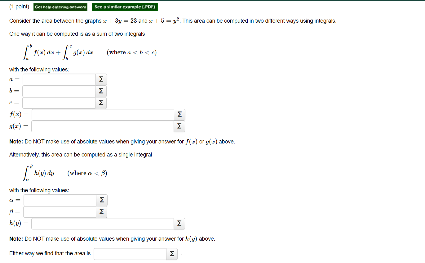 Solved (1 point) Get help entering answers See a similar | Chegg.com