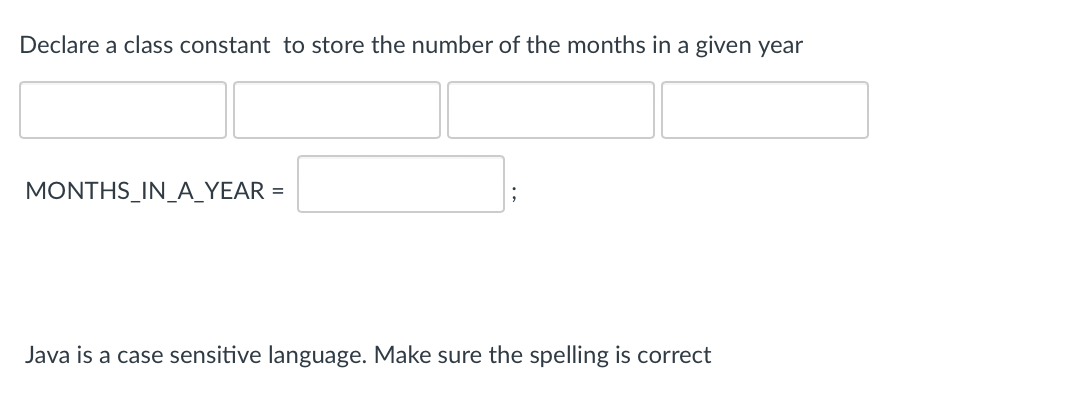 Solved Declare a class constant to store the number of the | Chegg.com