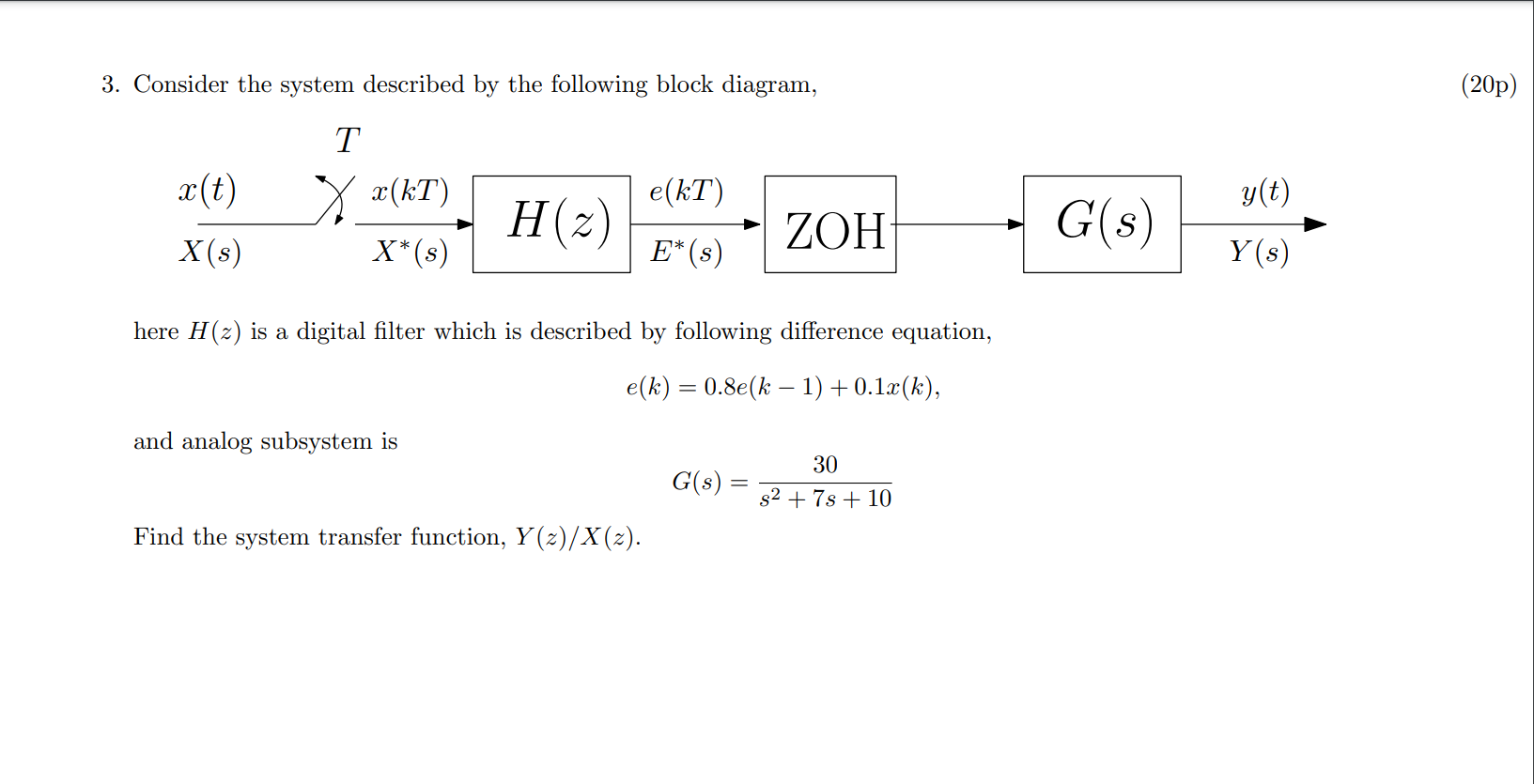 Solved 3. Consider the system described by the following | Chegg.com