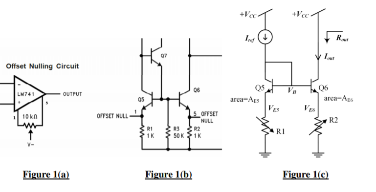 +Vcc ref Q7 Offset Nulling Circuit 06 Q5 LM741 | Chegg.com