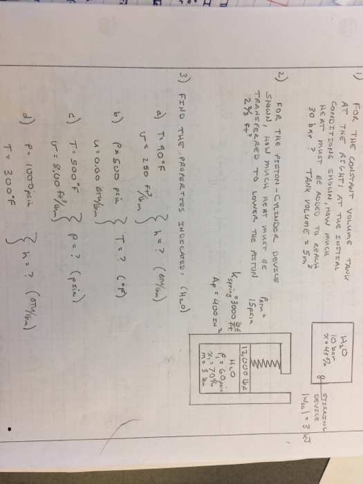 Solved FOR THE CONSTANT VOLUME TANK AT THE RIGHT AT THE Chegg