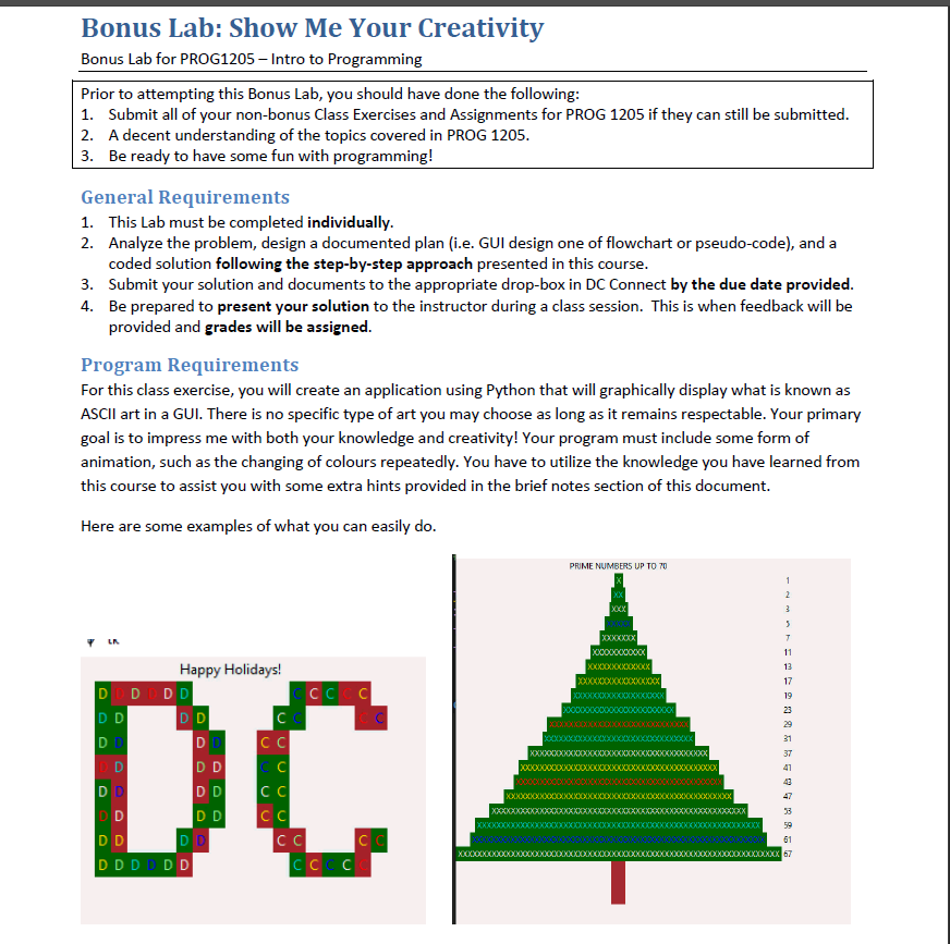 Solved Bonus Lab: Show Me Your Creativity Bonus Lab for | Chegg.com