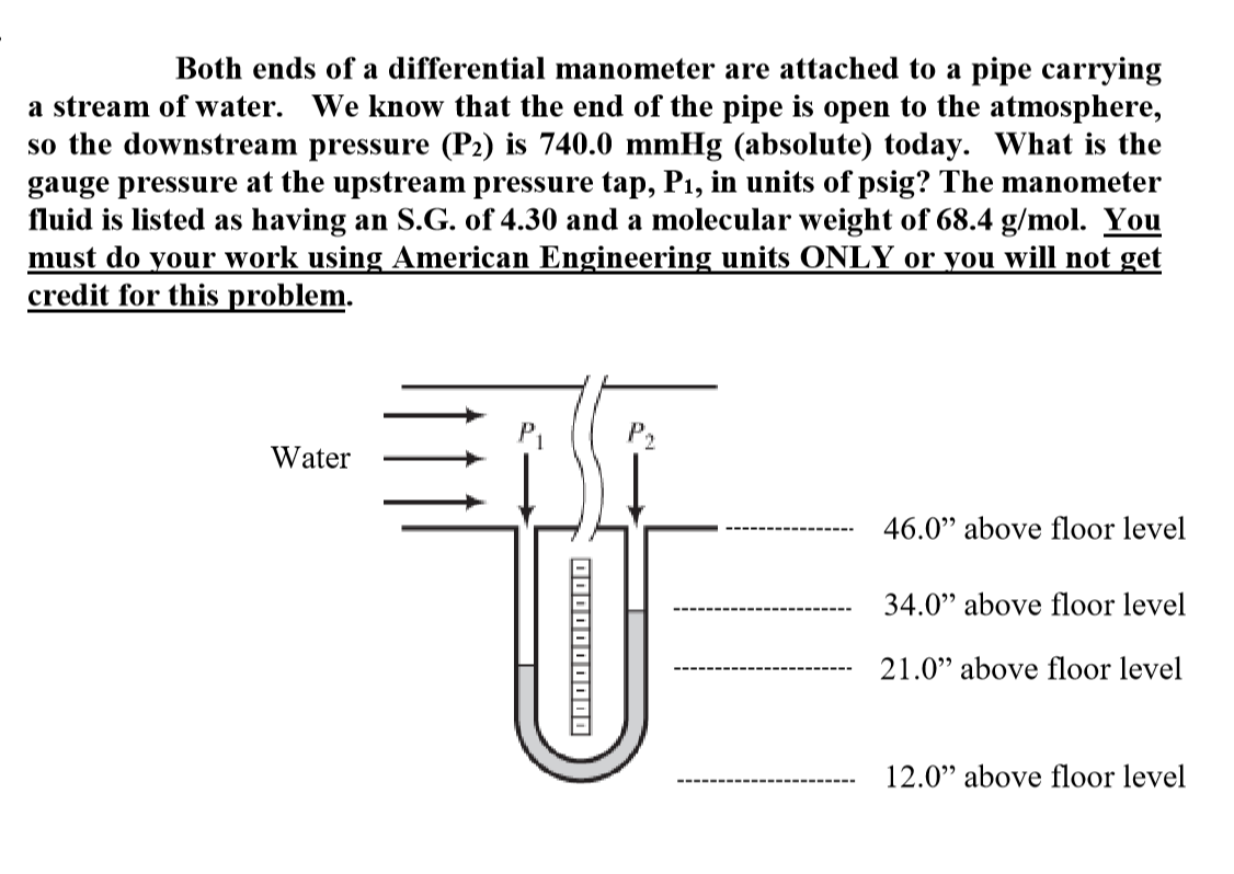 Solved Both ends of a differential manometer are attached to