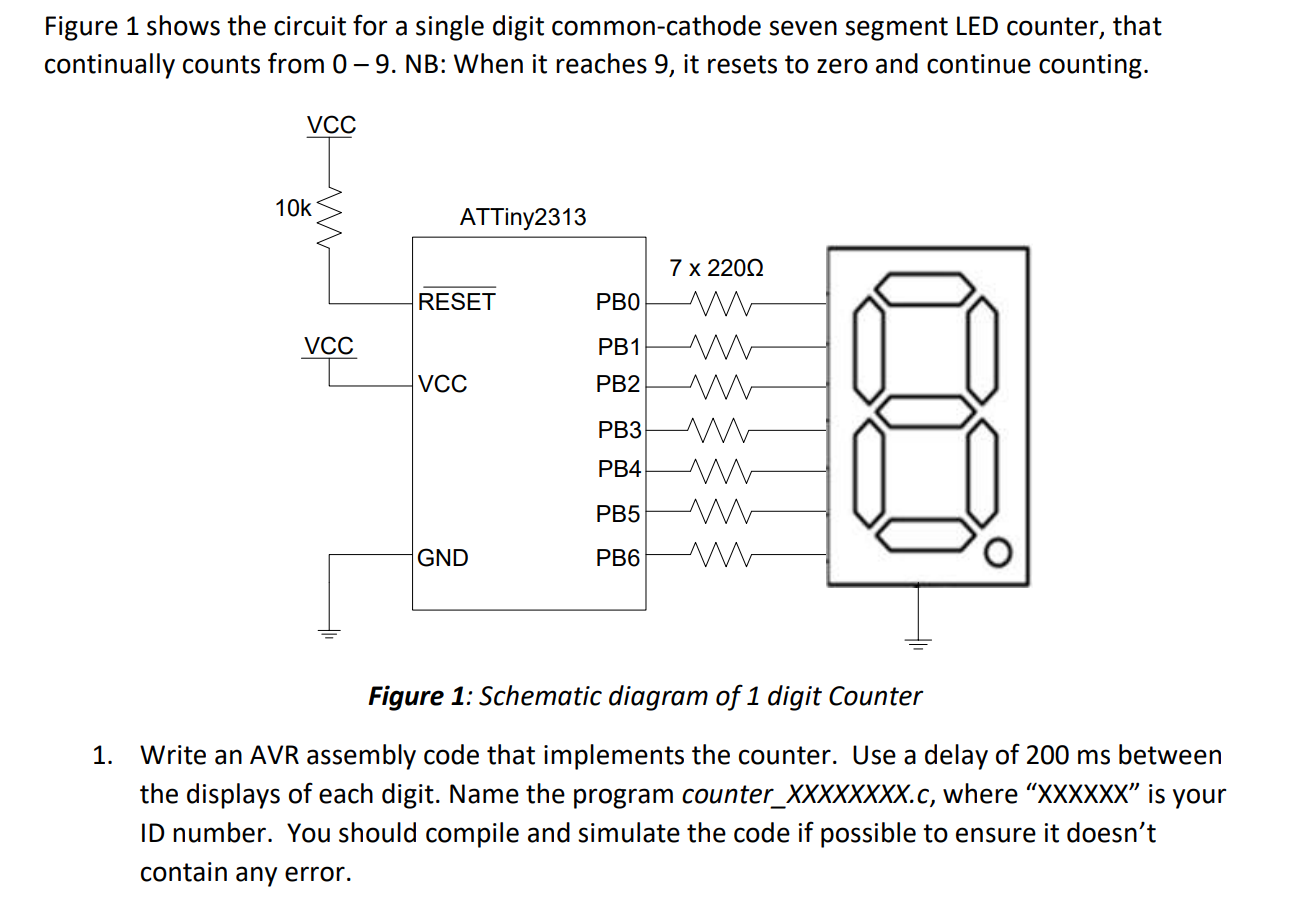 Solved Figure 1 shows the circuit for a single digit | Chegg.com