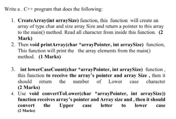 Solved Write a . C++ program that does the following: 1. | Chegg.com