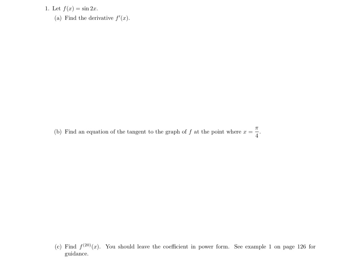 Solved 1. Let F(x)=sin2x. (a) Find The Derivative F′(x). (b) | Chegg.com