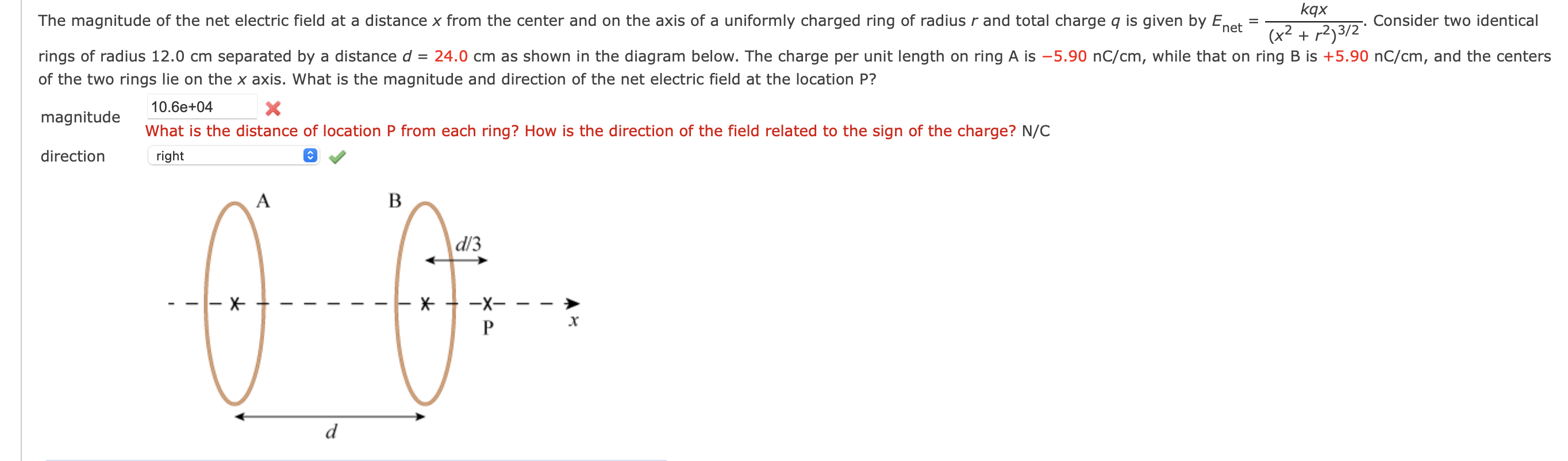 Solved kqх The magnitude of the net electric field at a